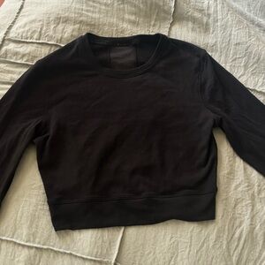 Lululemon Black 3/4th Length Sleeve Open Back Top